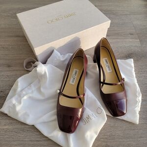 Jimmy Choo Elisa garnet burgundy Mary jane 39.5